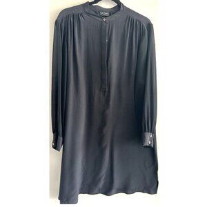 Club Monaco Black Dress Silk with Chiffon Silk Sleeves